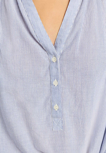 Vanessa Bruno | Striped Cotton Nipoa Blouse - Bohemian Elegance Blanc-Bleu