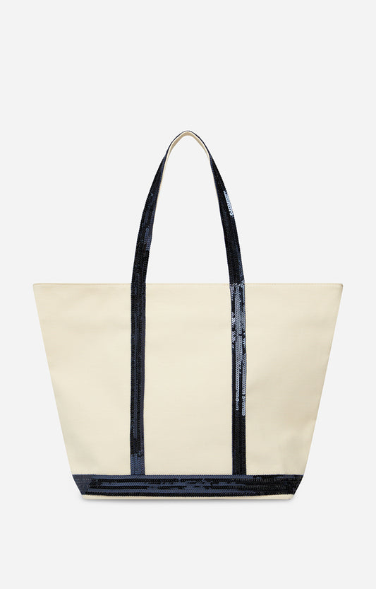 Tote Bag Canvas Cabas L Ve01-v40409 Off-White-Navy