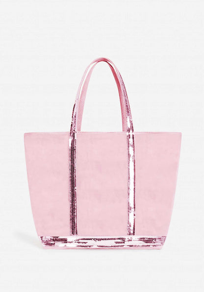 Tote Bag Linen Cabas L Ve31-v40409 Rose-Ancien