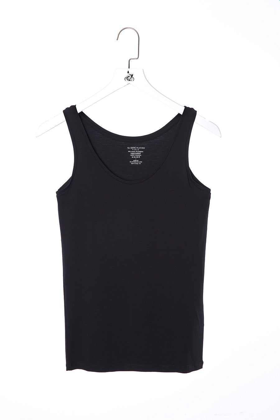 Majestic | Tank Top in Black Viscose