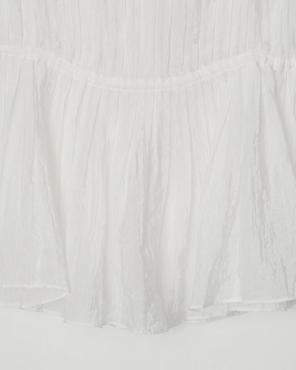 Atelier Edition | Shirring Blouse in White - Sculpted Volume