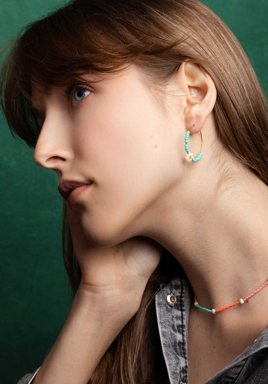 Earring Nora Hoop A2207er03-6 Turquois