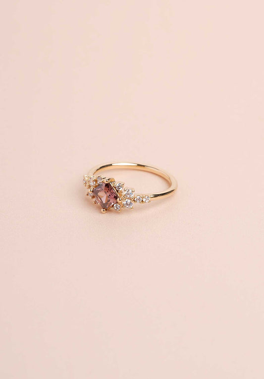 Les Cleias | Crystal Ring - Mulberry & Zirconium