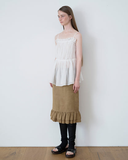 Atelier Edition | Shirring Blouse in White - Sculpted Volume