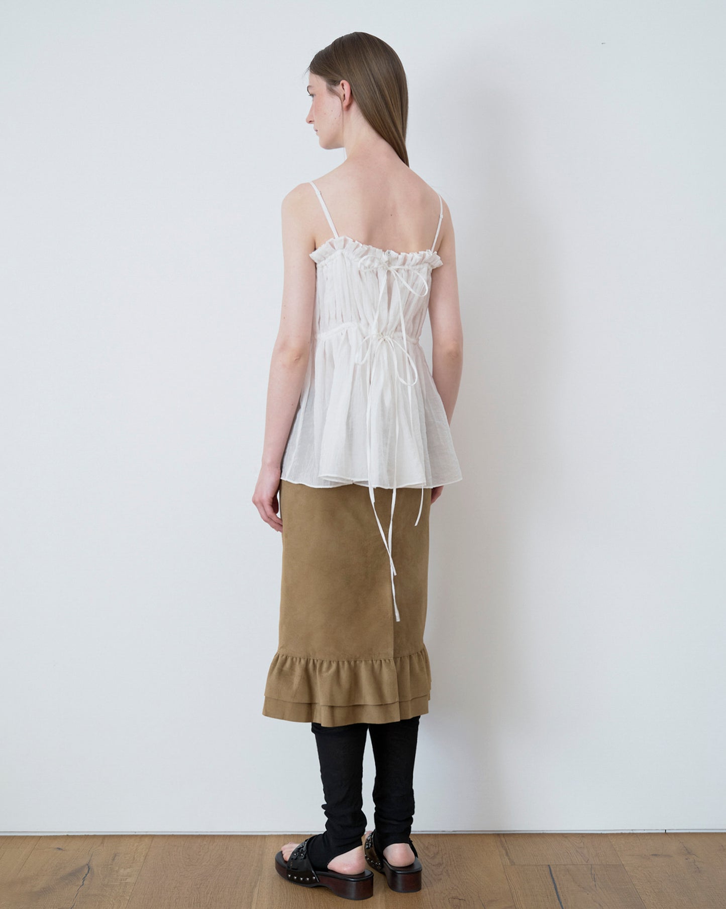 Atelier Edition | Shirring Blouse in White - Sculpted Volume