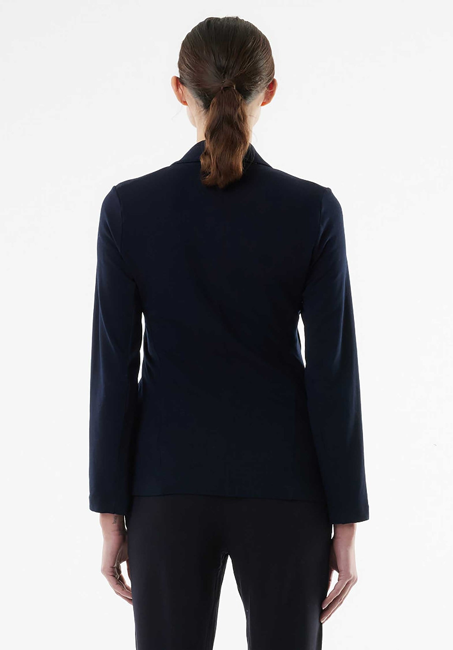 Majestic | Single-Button Jacket - Fluid Tailoring Navy