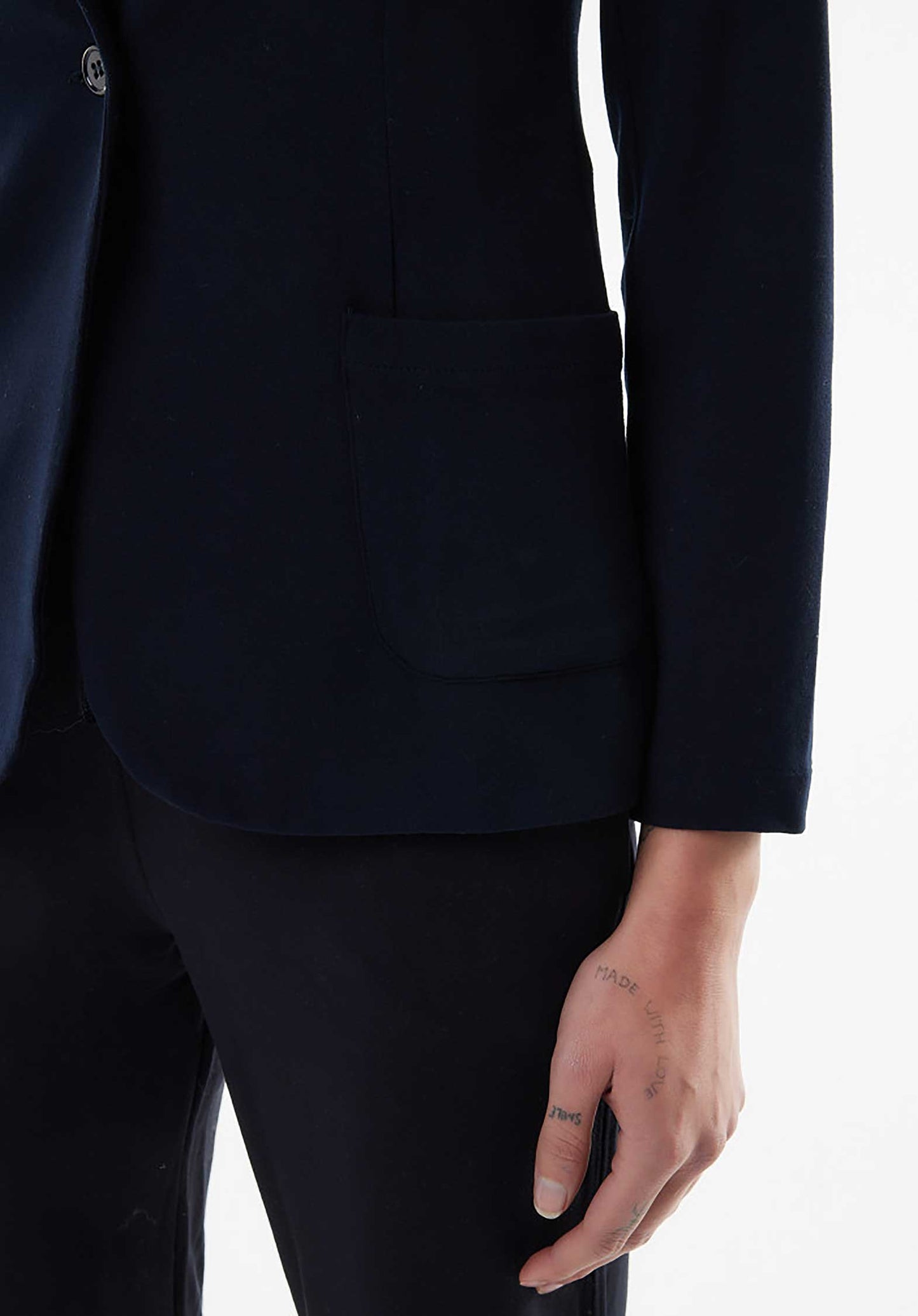 Majestic | Single-Button Jacket - Fluid Tailoring Navy