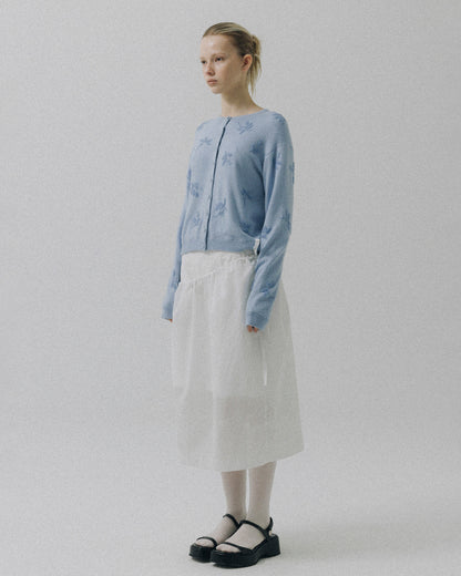 Atelier Edition | Layer Stripe Column Skirt - White