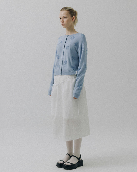 Skirt Layer Stripe Skt White