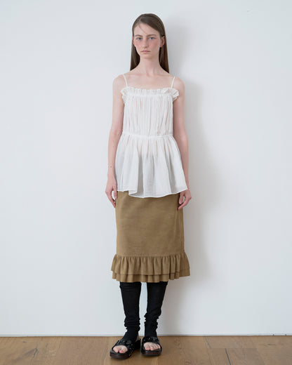 Atelier Edition | Shirring Blouse in White - Sculpted Volume