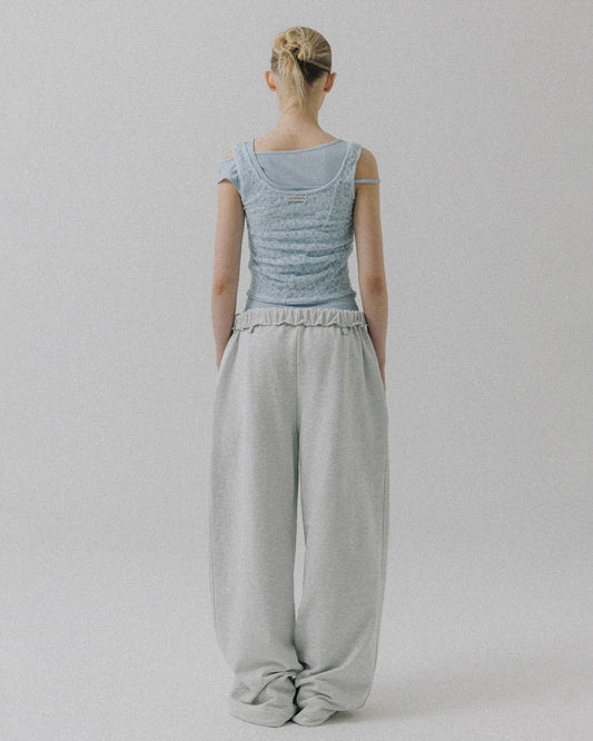 Blouse Layered Top Light-Blue