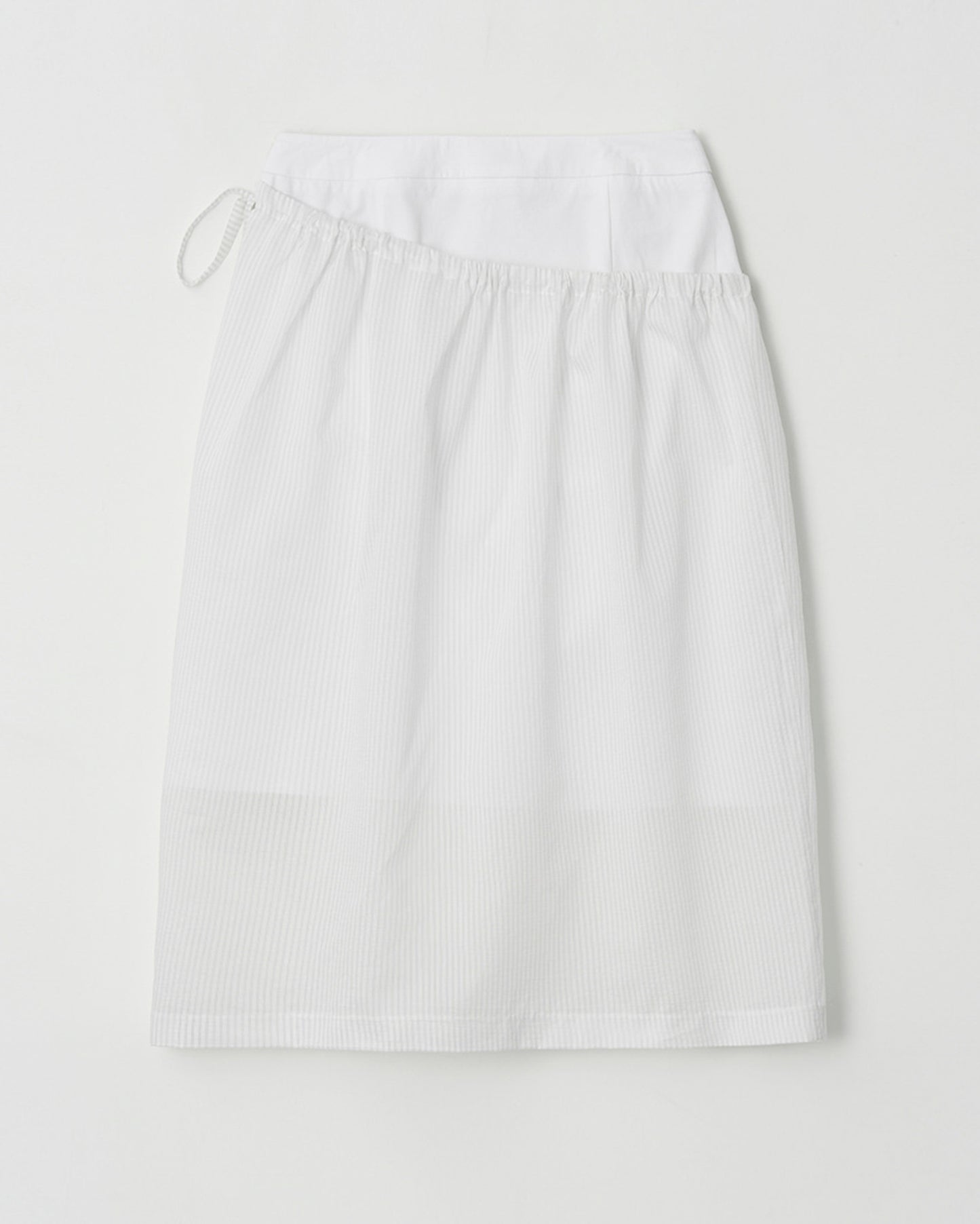 Atelier Edition | Layer Stripe Column Skirt - White