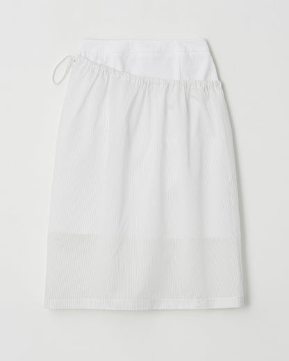 Atelier Edition | Layer Stripe Column Skirt - White