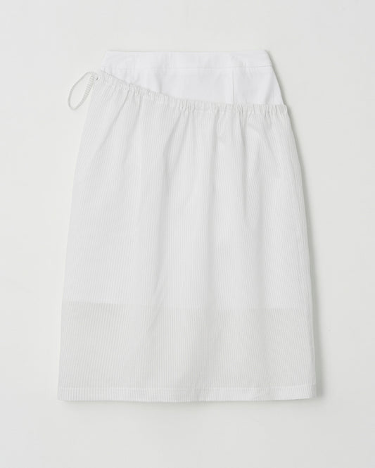 Skirt Layer Stripe Skt White