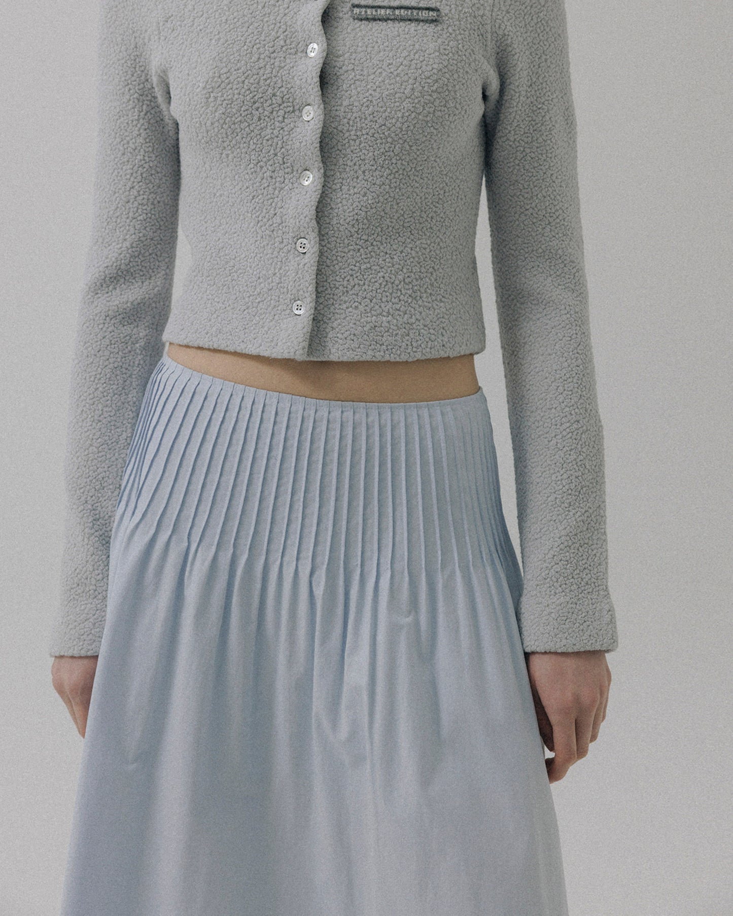 Atelier Edition | Stitch Co Asymmetric Midi Skirt - Light Blue