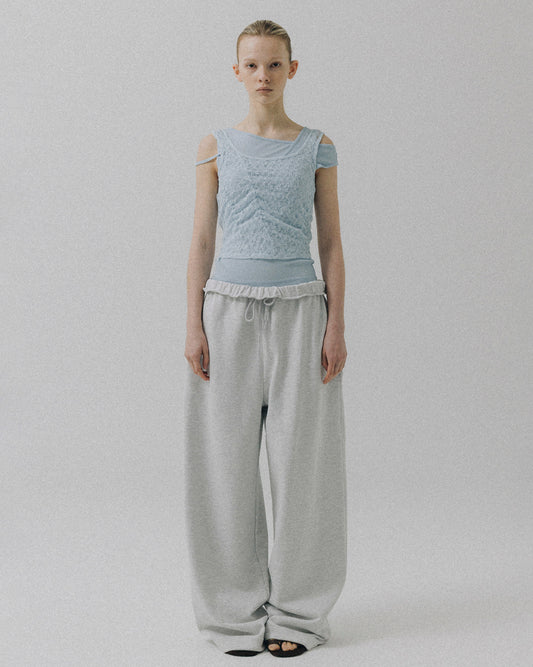 Blouse Layered Top Light-Blue
