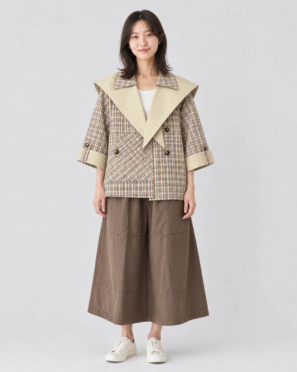 666 JERRY RE CROP TRENCH-GINGER CHECK_3 copy.JPG