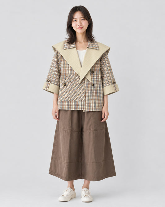 666 JERRY RE CROP TRENCH-GINGER CHECK_3 copy.JPG