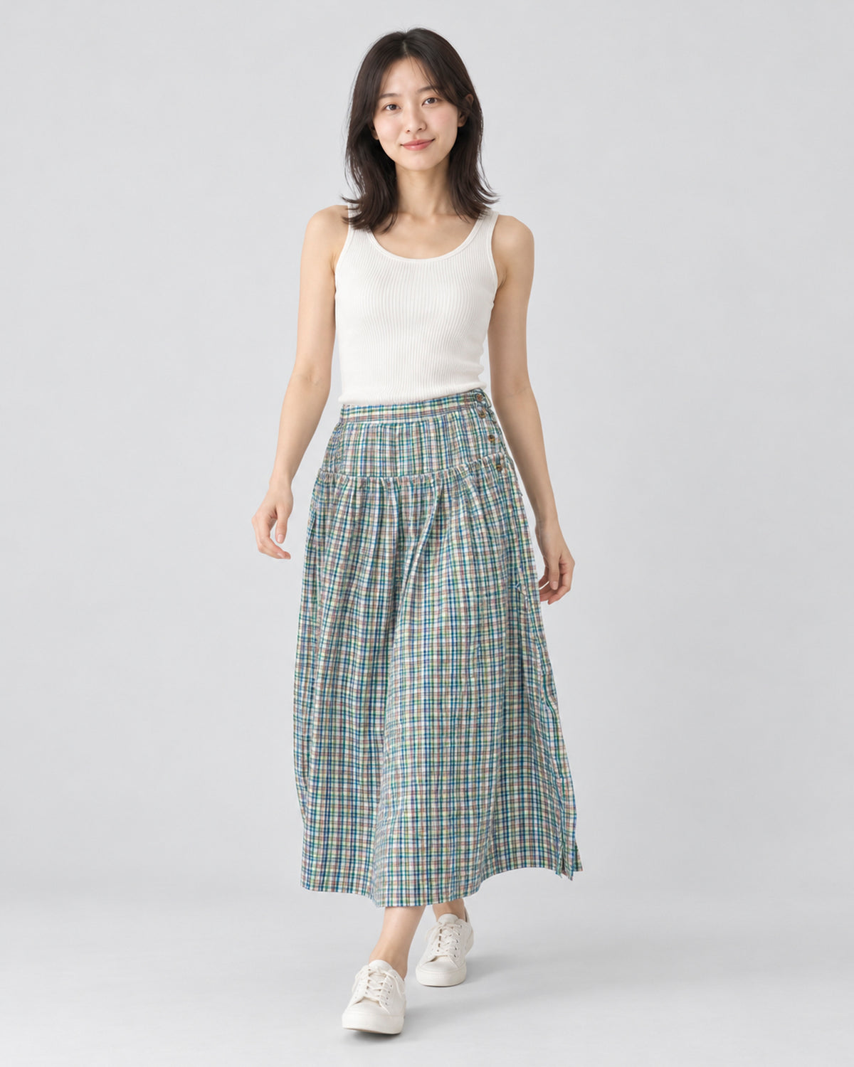 666 JOSIE MIDI SKIRT-PICNIC CHECK_3 copy.JPG