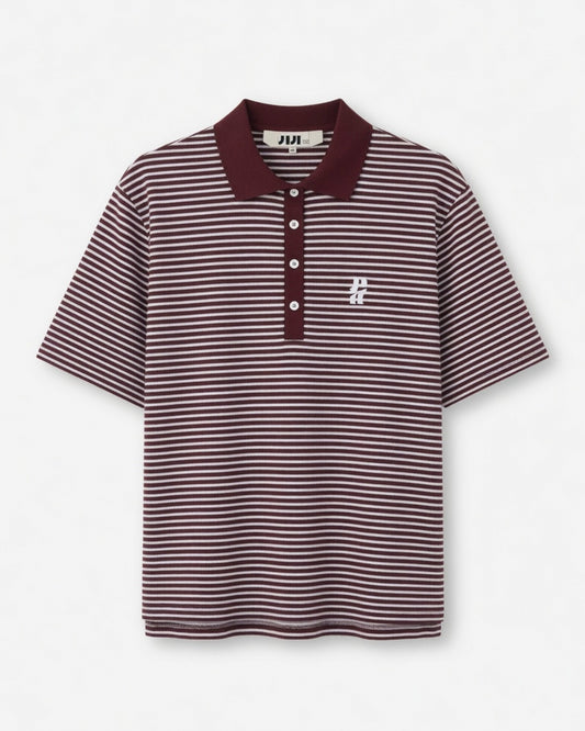 Jiji Studio | Norbert Striped Polo - Pearl Button Detail