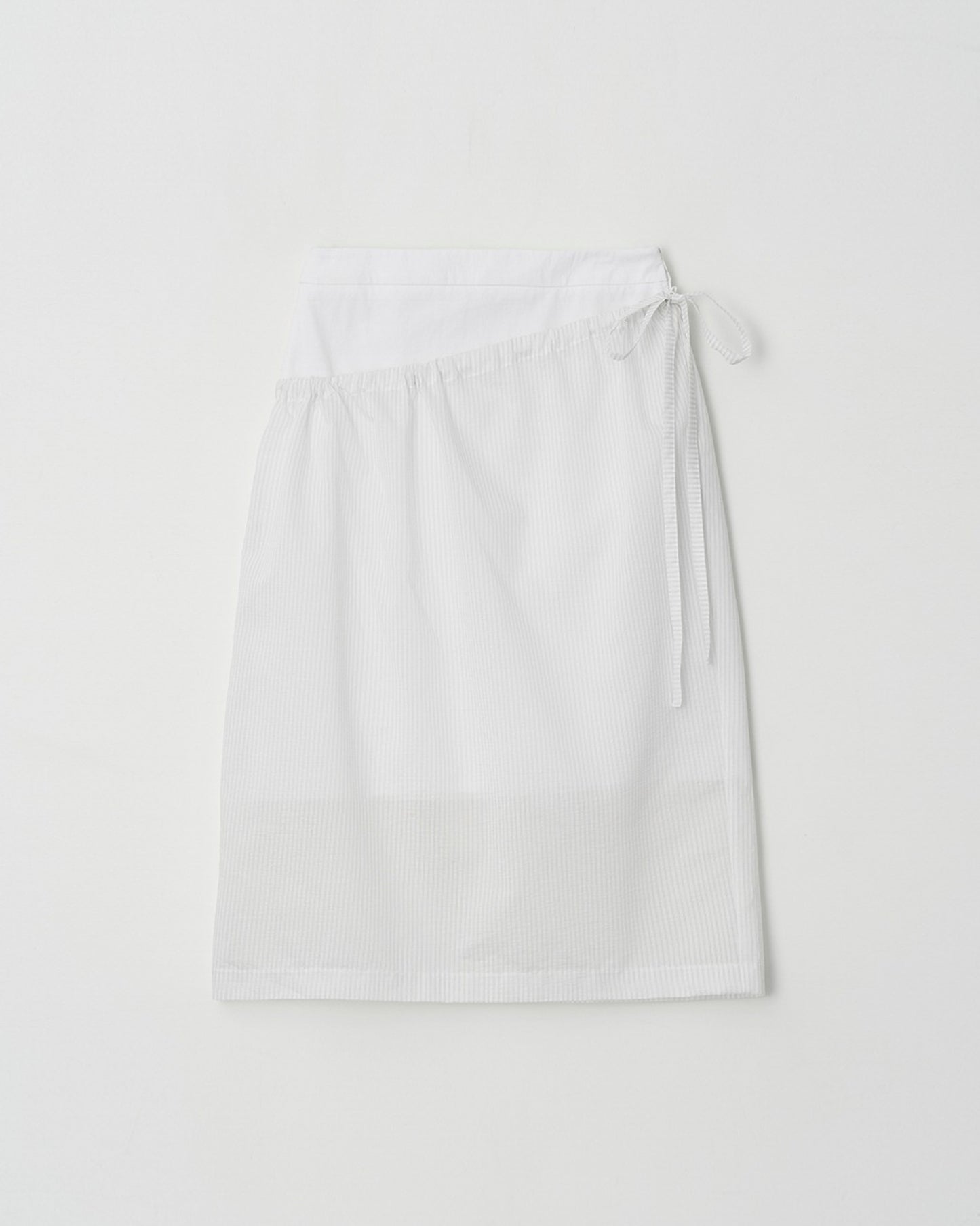 Atelier Edition | Layer Stripe Column Skirt - White
