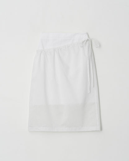 Atelier Edition | Layer Stripe Column Skirt - White