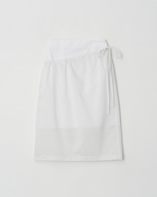 Skirt Layer Stripe Skt White