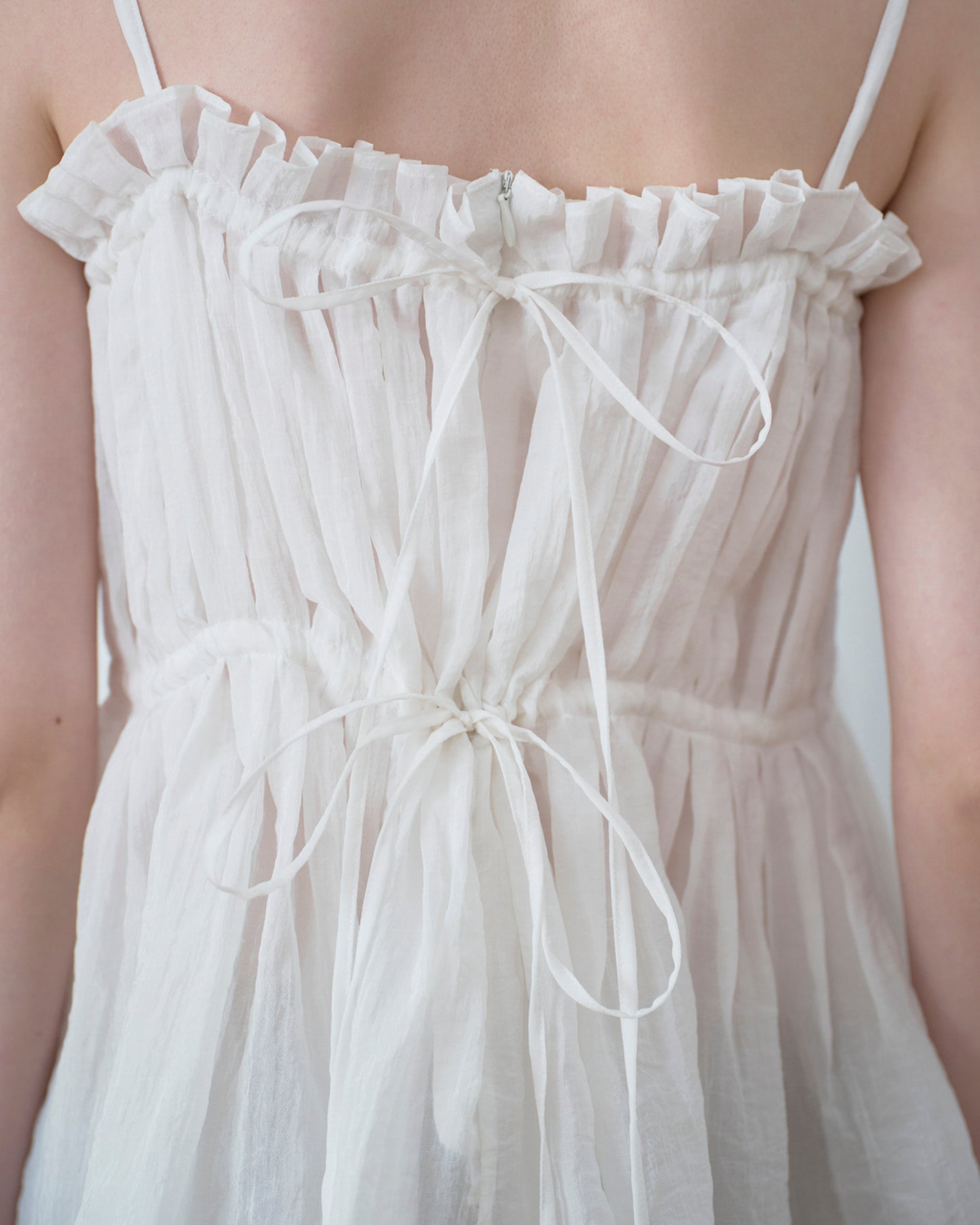 Atelier Edition | Shirring Blouse in White - Sculpted Volume