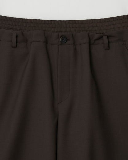 ATELIER EDITION | Wide-Leg Bermuda Shorts - Brown Wool Blend