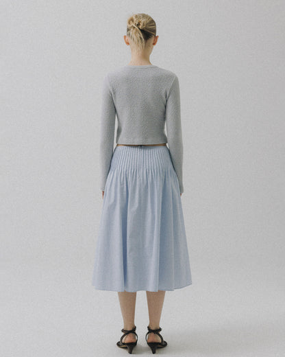 Atelier Edition | Stitch Co Asymmetric Midi Skirt - Light Blue