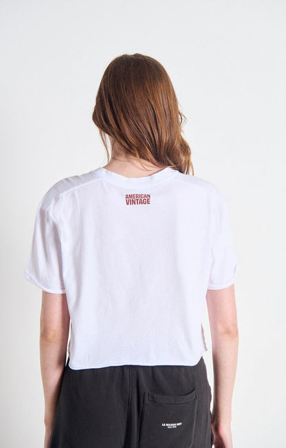 Women T-Shirt 100 Percent Cotton Jersey Knit Breathable - White Blanc