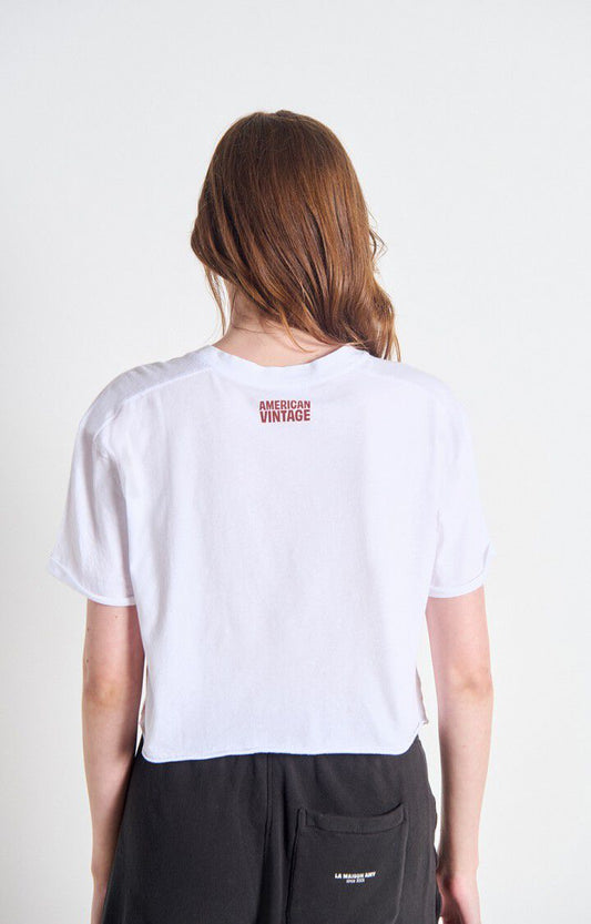 Women T-Shirt 100 Percent Cotton Jersey Knit Breathable - White Blanc