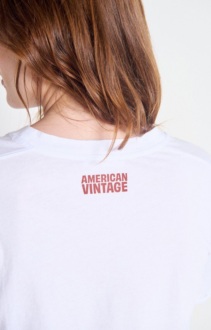 Women T-Shirt 100 Percent Cotton Jersey Knit Breathable - White Blanc