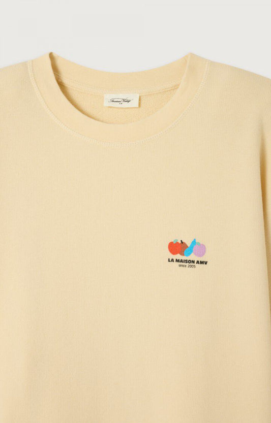 Women Long-Sleeve Sweatshirt Stretch Fleece - Ecru