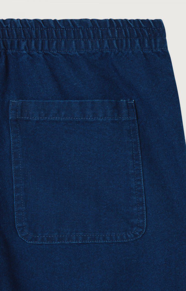 Women Workwear Pants Raw Denim Canvas Fabric - Raw-Blue