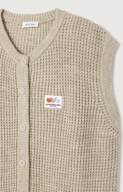 American Vintage | Crashway Knit Vest - Round Neck Button Front
