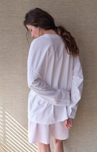 American Vintage | Brushed Cotton Sweatshirt - Loose Fit White