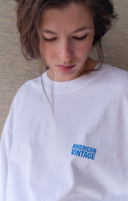 American Vintage | Brushed Cotton Sweatshirt - Loose Fit White