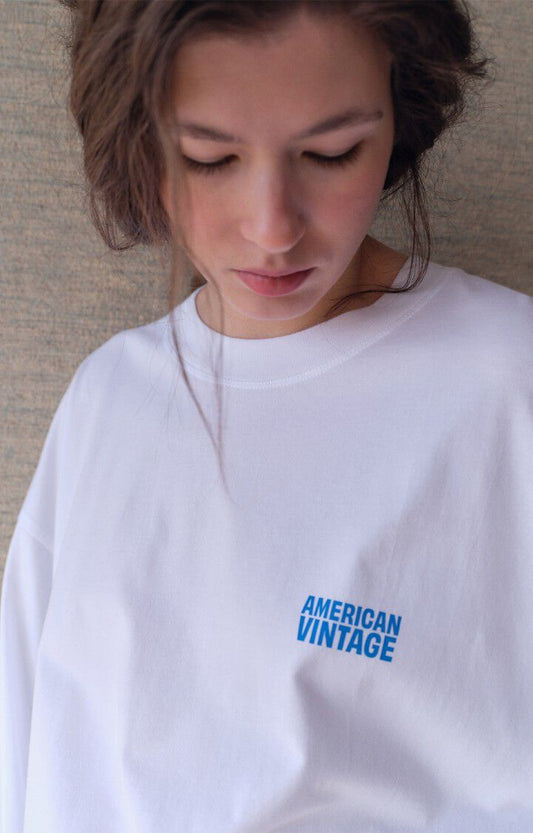 American Vintage | Brushed Cotton Sweatshirt - Loose Fit White