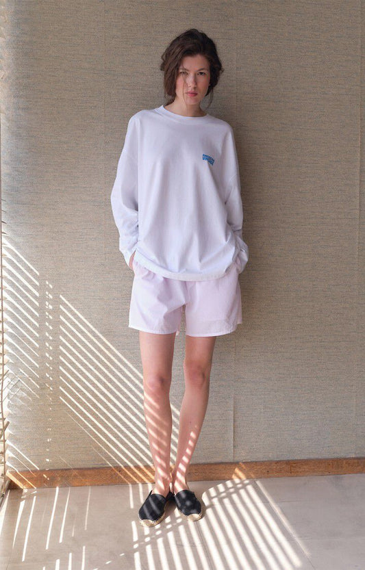 American Vintage | Brushed Cotton Sweatshirt - Loose Fit White