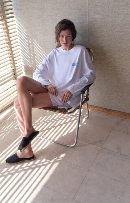 American Vintage | Brushed Cotton Sweatshirt - Loose Fit White