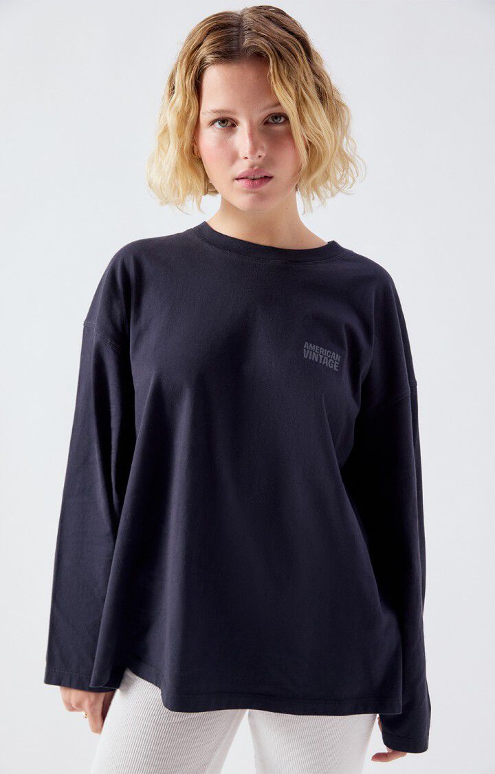 American Vintage | Brushed Cotton Sweatshirt - Loose Fit Black