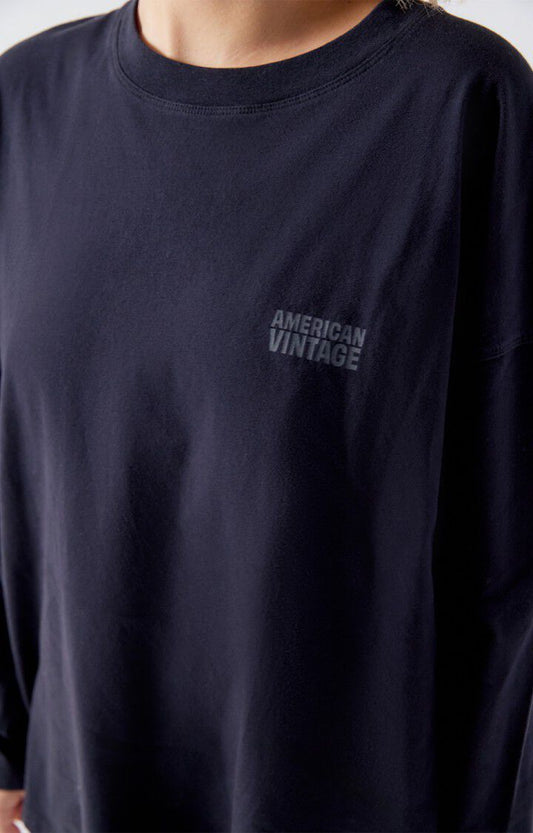 American Vintage | Brushed Cotton Sweatshirt - Loose Fit Black