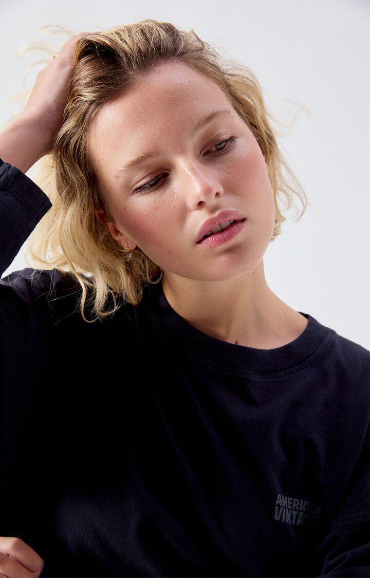 American Vintage | Brushed Cotton Sweatshirt - Loose Fit Black