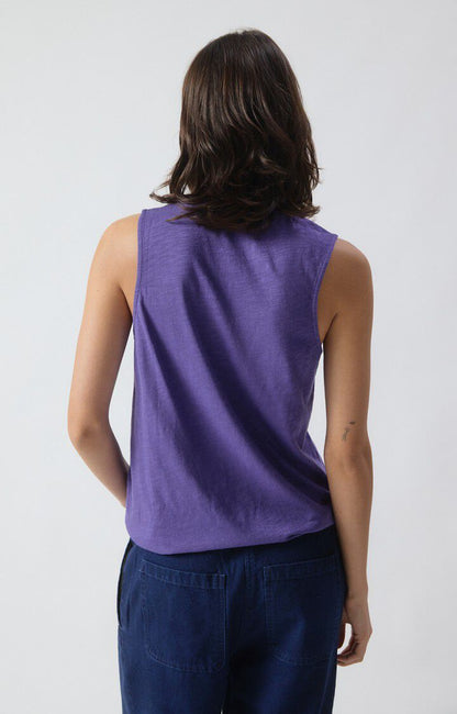 American Vintage | U-Neck Straight Tank Top - Dusty Blue