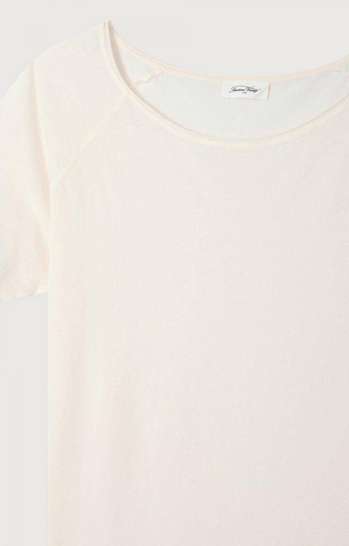 Women's T-Shirt Fine Cotton -  Boat Neck Raglan Sleeves Ecru