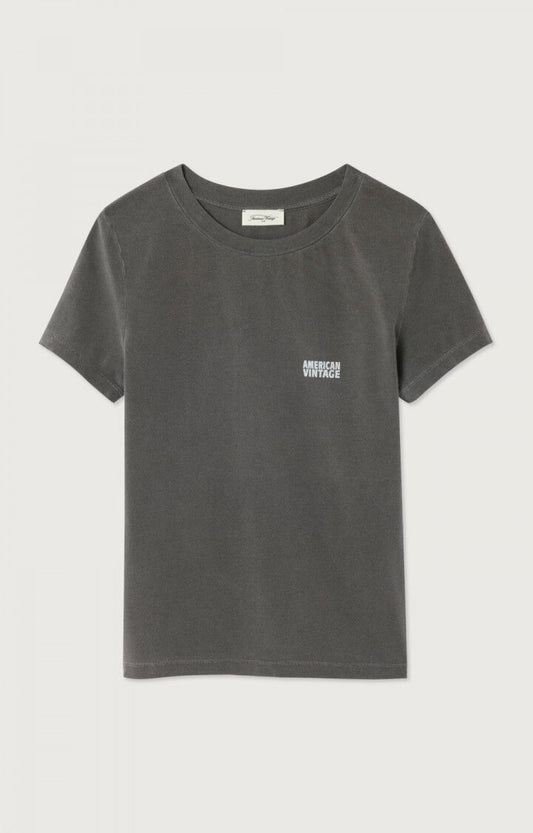 Unisex T Shirt Organic Cotton Jersey Knit - Carbone Vintage-Carbone