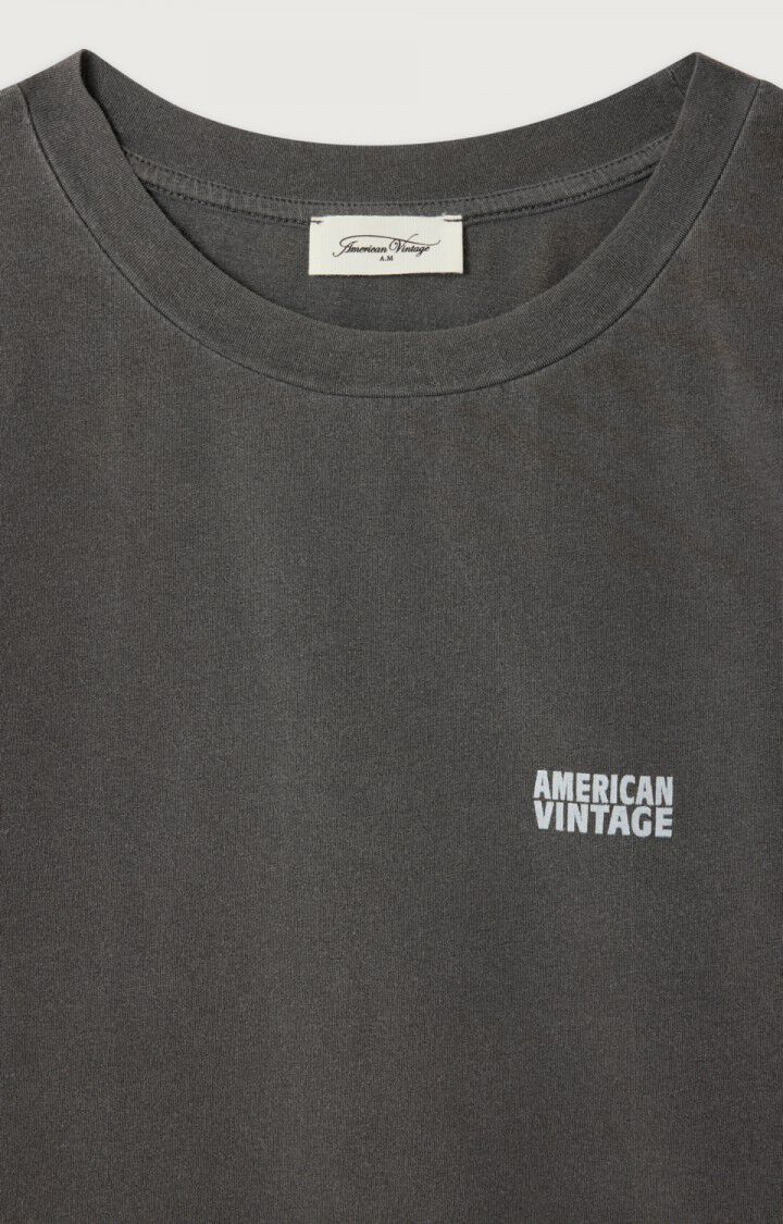 Unisex T Shirt Organic Cotton Jersey Knit - Carbone Vintage-Carbone