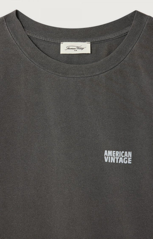 Unisex T Shirt Organic Cotton Jersey Knit - Carbone Vintage-Carbone