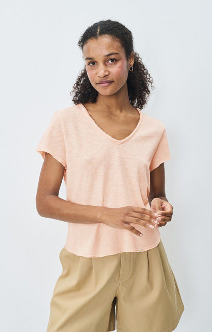 American Vintage | Straight Cotton Jersey T-Shirt - Biscuit-Vintage